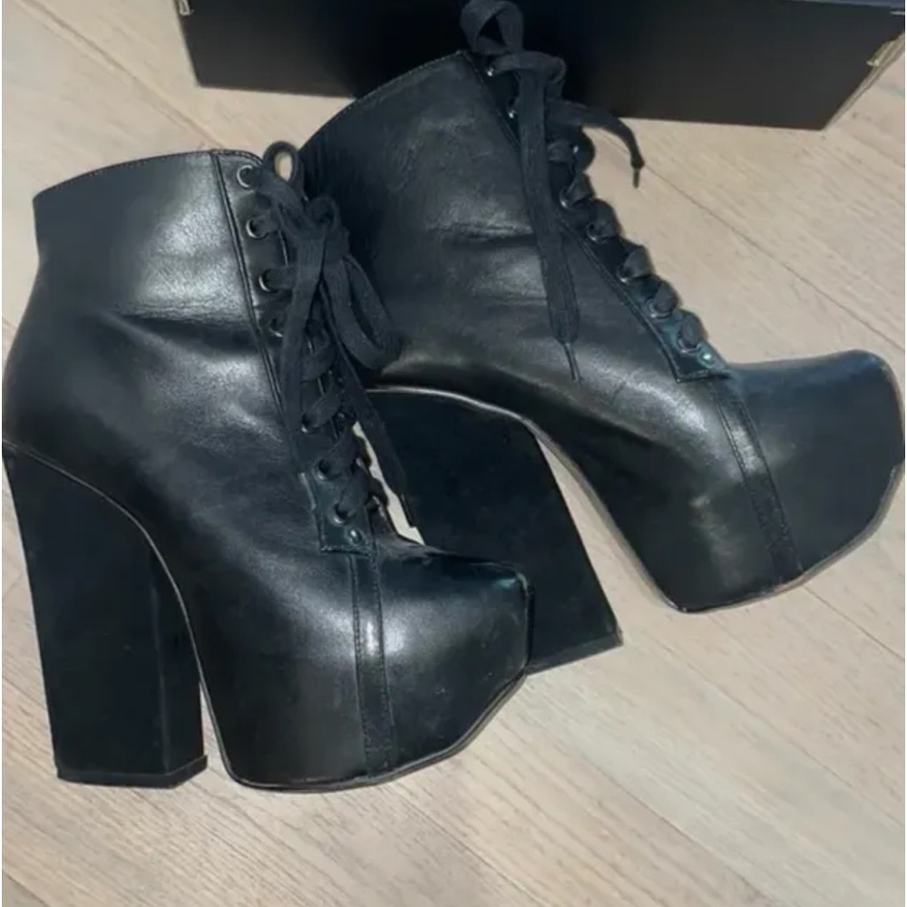 Shellys platform leather boots